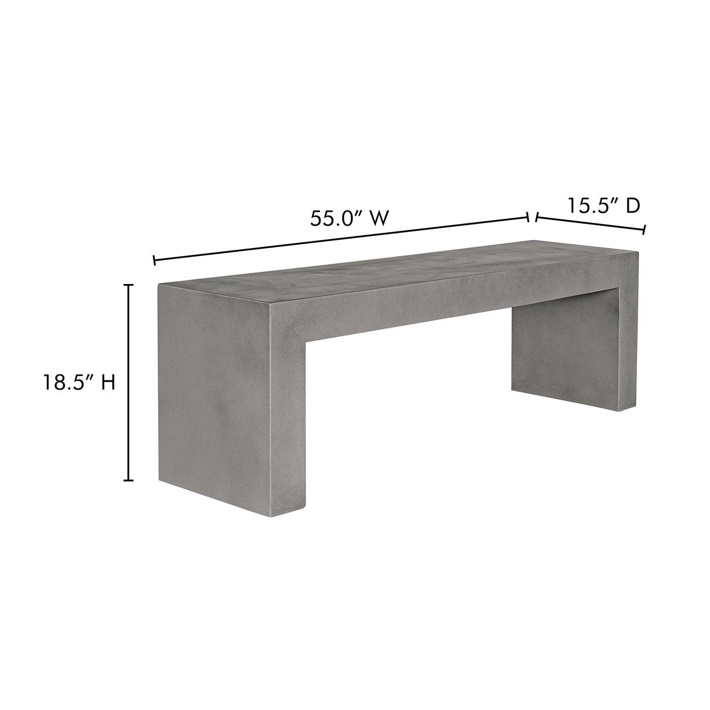 Lazarus Outdoor Bench Grey | Moe's Furniture - BQ-1005-25