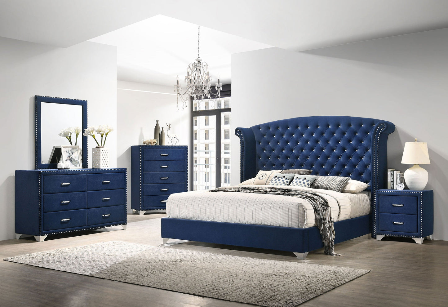 Melody 5-Drawer Bedroom Chest – Pacific Blue