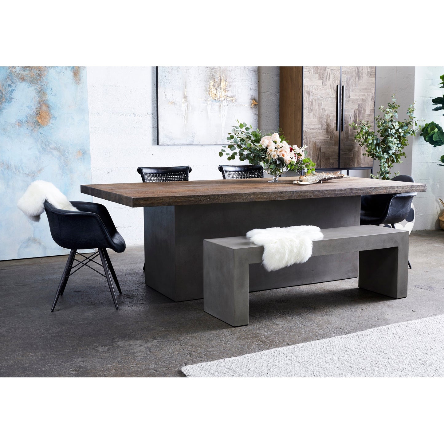Lazarus Outdoor Bench Grey | Moe's Furniture - BQ-1005-25