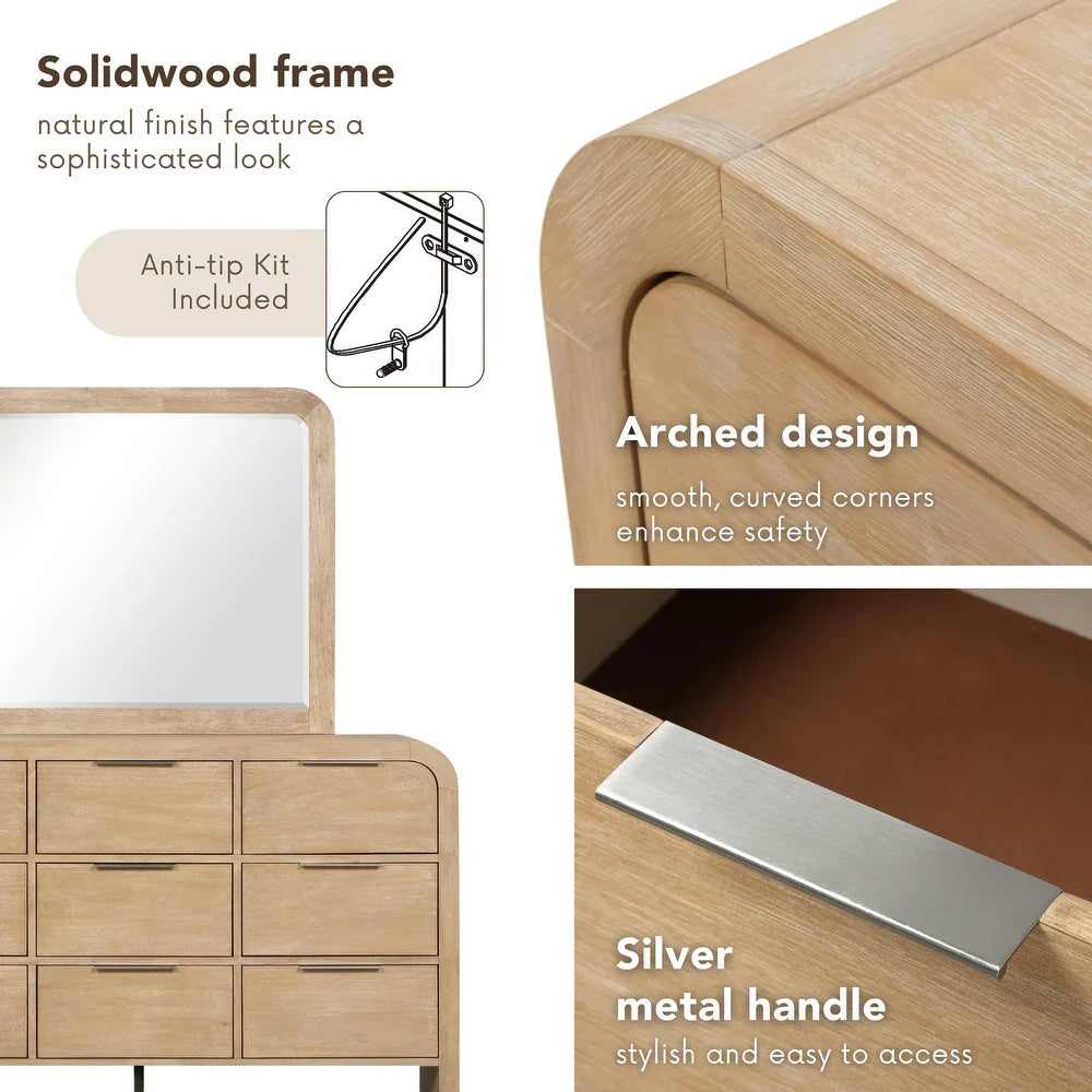 Handforth Modern 5-Drawer Solid Wood Chest in Natural Finish