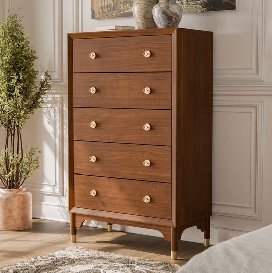 Hepburne Mid-Century Modern Chest, Walnut
